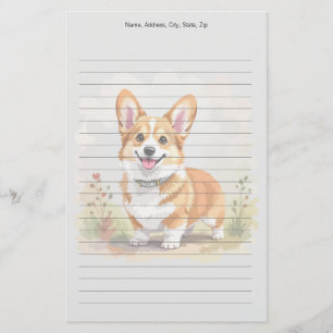 Söt röd Pembroke Welsh Corgi hund Brevpapper