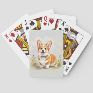 Söt röd Pembroke Welsh Corgi hund Casinokort