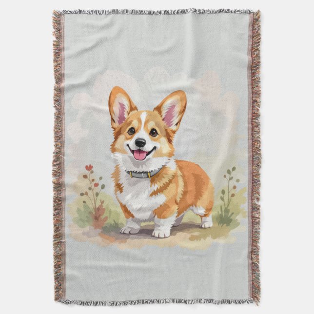 Söt röd Pembroke Welsh Corgi hund Filt (Framsidan Vertikal)