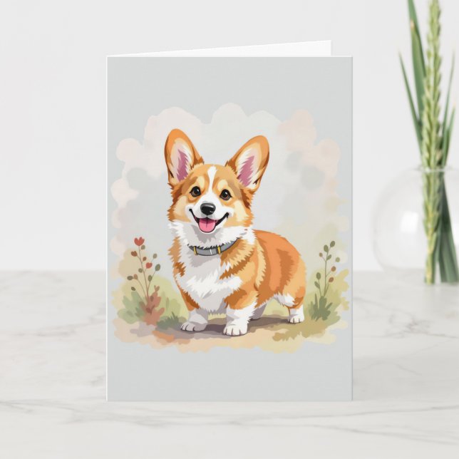 Söt röd Pembroke Welsh Corgi hund Kort (Framsida)