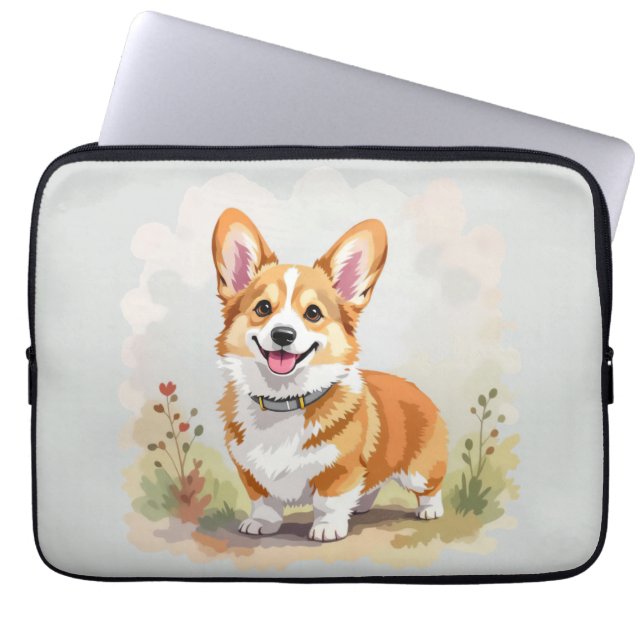 Söt röd Pembroke Welsh Corgi hund Laptop Fodral (Framsidan)