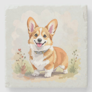 Söt röd Pembroke Welsh Corgi hund Stenunderlägg