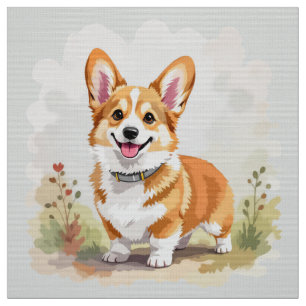 Söt röd Pembroke Welsh Corgi hund Tyg