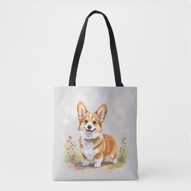 Söt röd Pembroke Welsh Corgi Hund Tygkasse (Framsida)