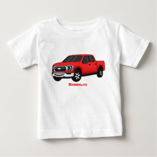 Söt röd pickup lastbil serieillustration t shirt