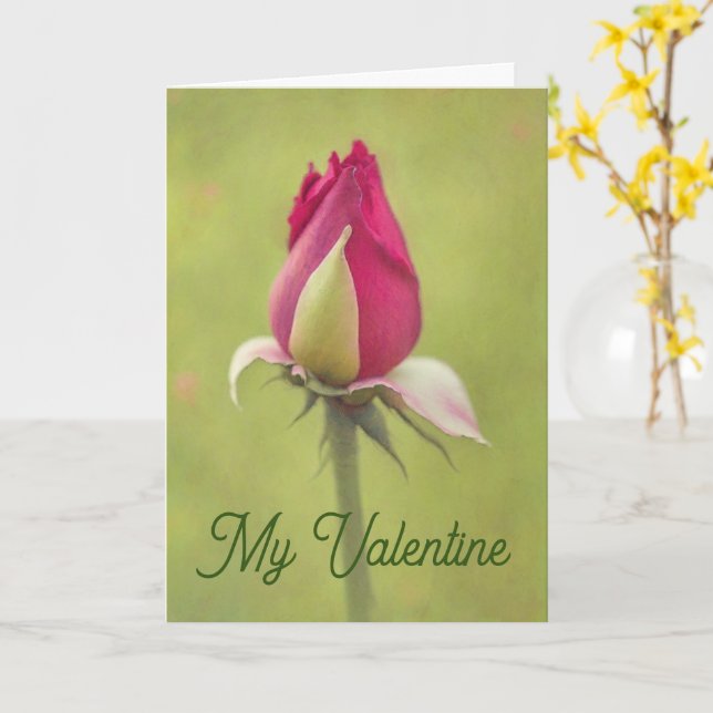 Söt Röd ros Blommor Bud Valentine Kärlek Card Kort (Gul blomma)