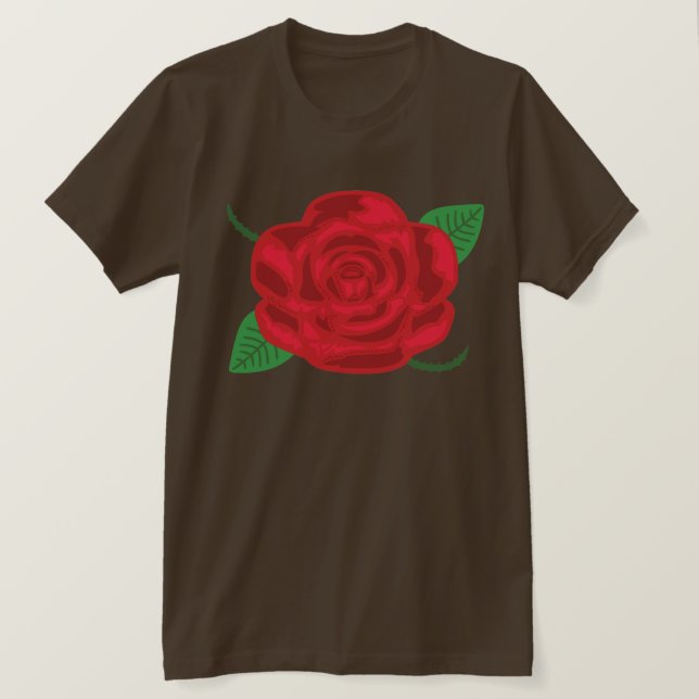 Söt Röd ros T-shirt (Design framsida)