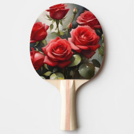 Söt röd ros vattenfärgsfärgning pingisracket