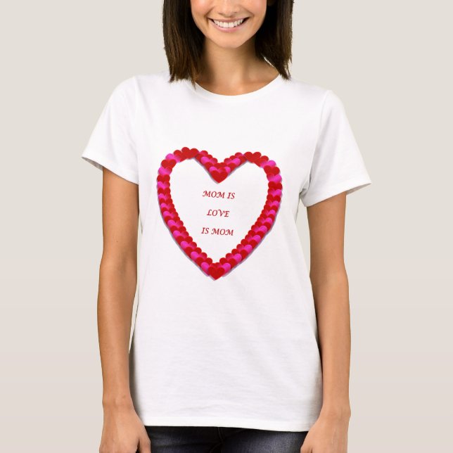 Söt röd & rosa morsdags T-shirt (Framsida)