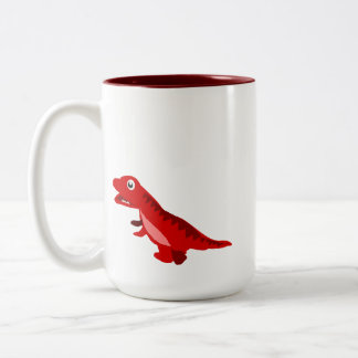 Söt röd seriefigur T-Rex dinosaurie kaffemugg