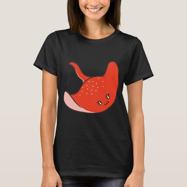 Söt röd stingrocka t shirt (Framsida)