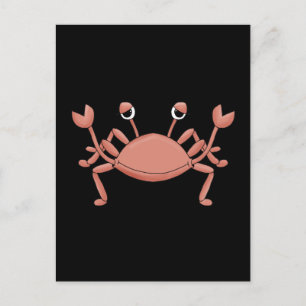 Söt röd strandkrabba seriefigur design vykort