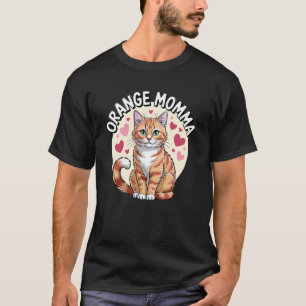 Söt röd tabbymorkatt orange mamma t shirt