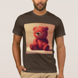 “Söt röd teddybjörn t-shirt för män”