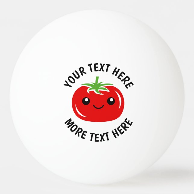 Söt röd tomat ansikte kawaii ritbord tennis pingisboll (Framsidan)