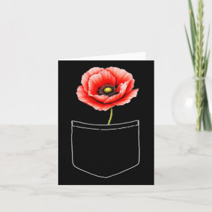 Söt röd vallmo blomma i fickan minnesdag USA M Kort