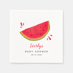 Söt röd vattenmelon, sommarbabyskor pappersservett