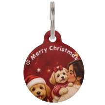 Söt röd vinröd glad jul hundnamnsfoto