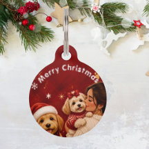 Söt röd vinröd glad jul hundnamnsfoto