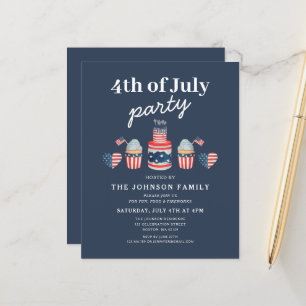 Söt röd vit och blå 4:e juli-fest