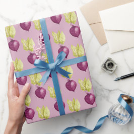 Söt rödbetor akvarellmönster presentpapper