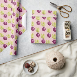 Söt rödbetor vattenfärg mönster presentpapper