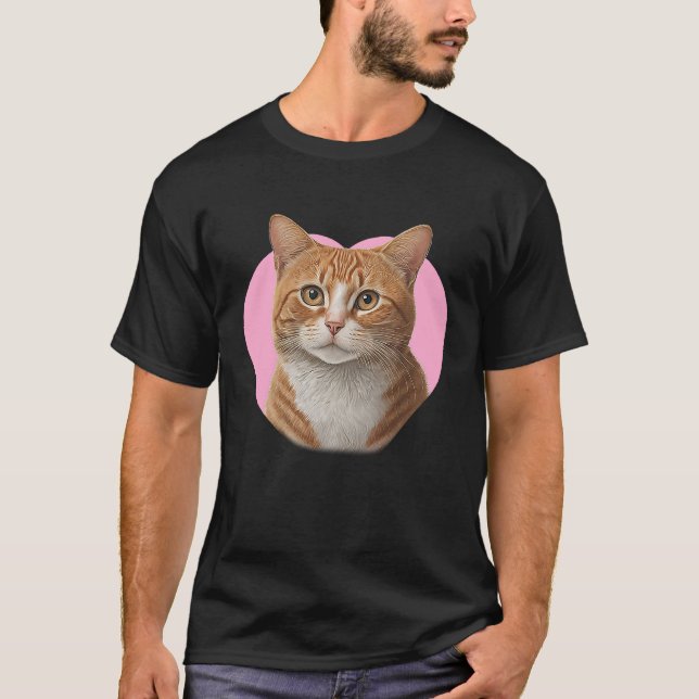 Söt rödbrun tabbymaskad katt t shirt (Framsida)