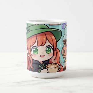 Söt rödhårig häxmugg Cute Latte kaffe konst Kaffemugg