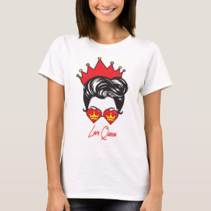 Söt rödröd krona och röd kärlek t shirt