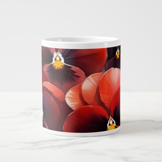 Söt rödrutor, vattenfärgsmålning jumbo mugg (Framsidan)
