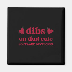 Söt rolig Alla hjärtans dag Software Utvecklare Kv Magnet