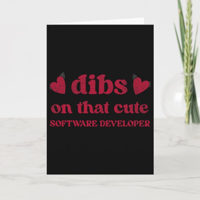 Söt Rolig Alla Hjärtans Dag Softwareutvecklare Kvi Kort (Framsida)