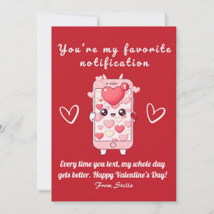 Söt Rolig Alla Hjärtans Dags-Kort Kawaii Telefon Julkort