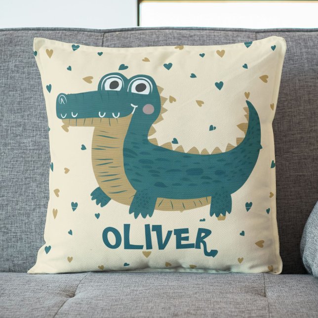 Söt Rolig Baby Alligator Personlig Kudde (Skapare uppladdad)