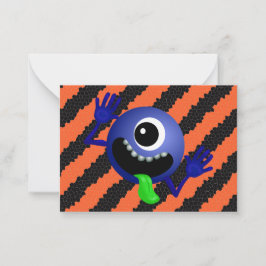 Söt Rolig Barn Halloween Rymd Alien Julkort Anteckningskort