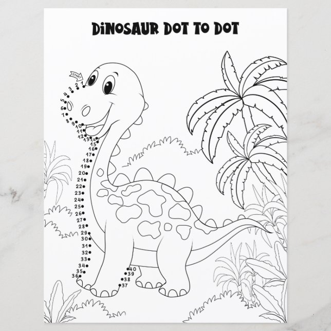 Söt Rolig Barnaktivitet Dinosaurie Koppla ihop pri (Framsida)