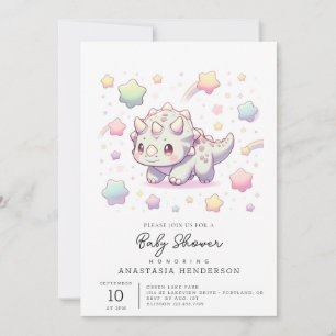 Söt Rolig Dinosaurie Baby Shower Inbjudningar