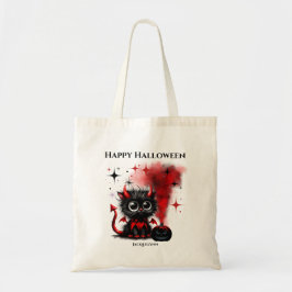 Söt Rolig Djävul Kattunge Halloween Bus eller Beha Tygkasse