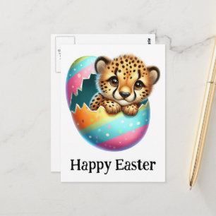 Söt Rolig Easter Gepard Unge Vykort