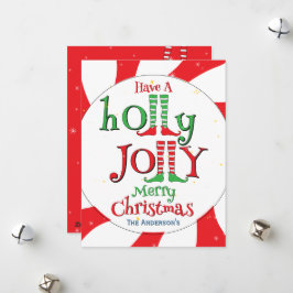 Söt Rolig Festlig Glädjerik Tomte God Jul Julkort