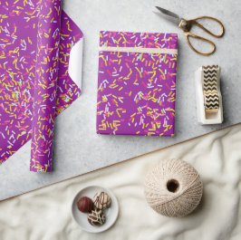 Söt rolig flicka lila färg Donutl strössel mönster Presentpapper