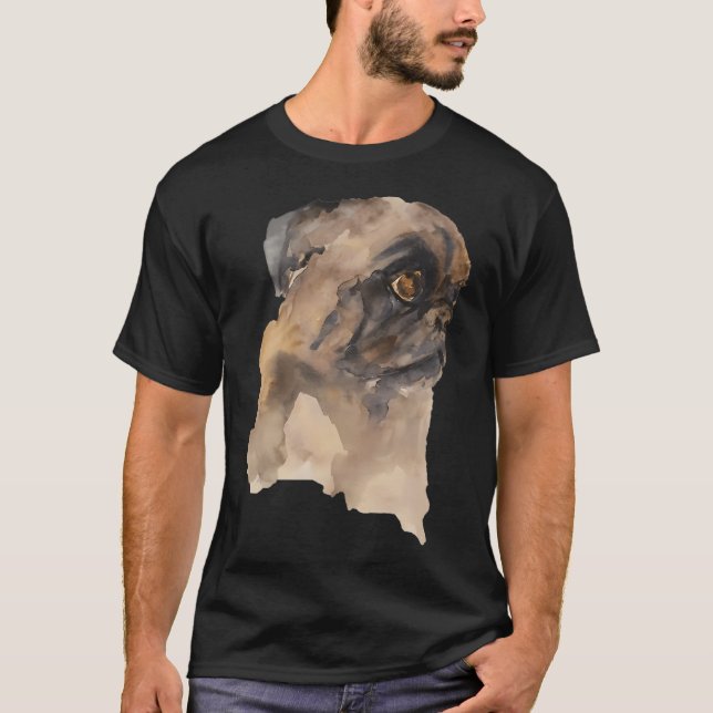 söt rolig galen mops t shirt (Framsida)