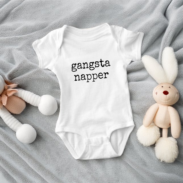 Söt Rolig Gangster Sovande T Shirt (Cute Funny Gangsta Napper Baby Bodysuit)