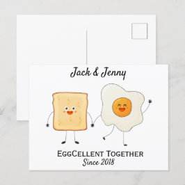 Söt Rolig Glad Toast Eggcellent Tillsammans Vykort