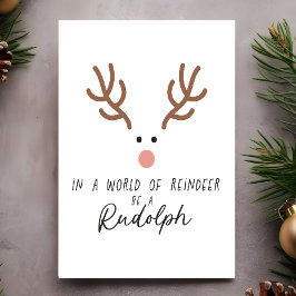 Söt Rolig God Jul Rudolf Vykort