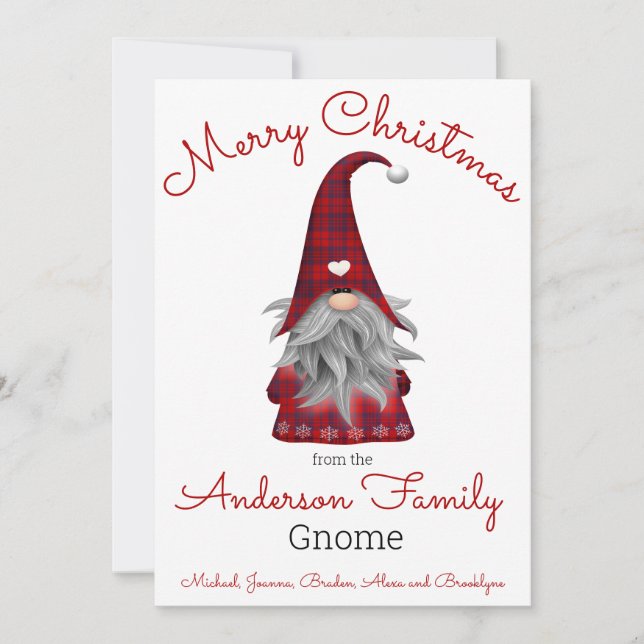 Söt Rolig God Jul Tomte Personlig Gnome Julkort (Framsida)
