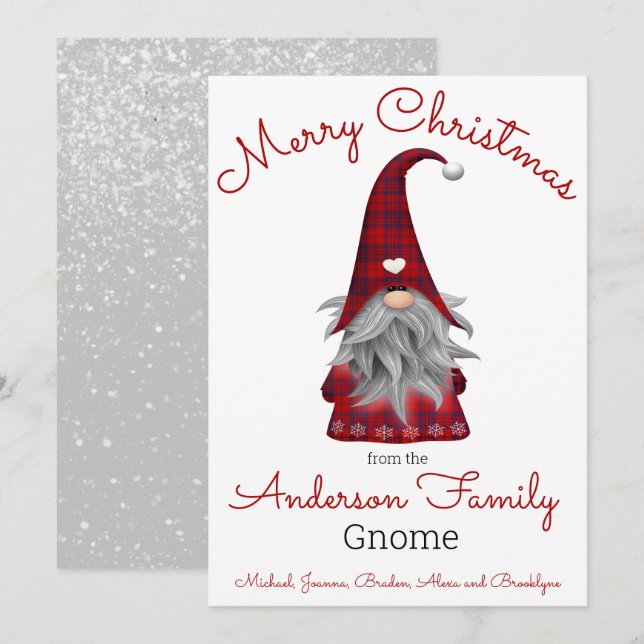 Söt Rolig God Jul Tomte Personlig Gnome Julkort (Fram/baksida)