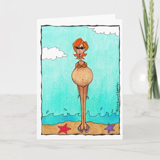 Söt Rolig Graviditet Baby Shower Grattis Kort (Framsida)