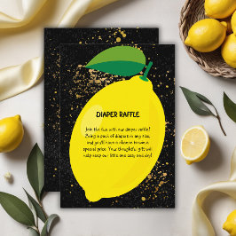 Söt Rolig Gul Citron Guld Glitter Baby Shower Tilläggskort