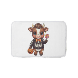 Söt Rolig Halloween Highland Ko Badrumsmatta